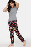 Zivame Tree Of Life Rayon Pyjama Set - Medieval Blue — thumbnail 2